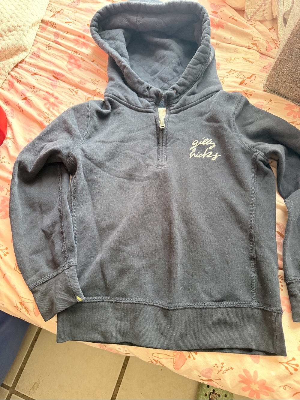 Gilly Hicks Navy Half-Zip Hooded Sweatshirt
